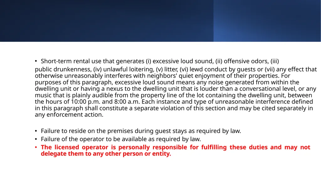 Non-Commercial Short-Term Rental Application - slide 53 of 58
