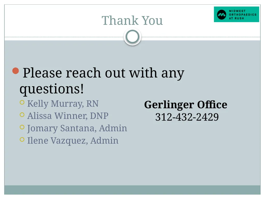 Welcome to Dr. Tad Gerlinger’s JOINT Replacement - slide 35 of 35