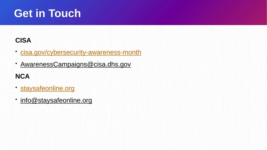 Cybersecurity Awareness Month 2023 How to stay - slide 23 of 23