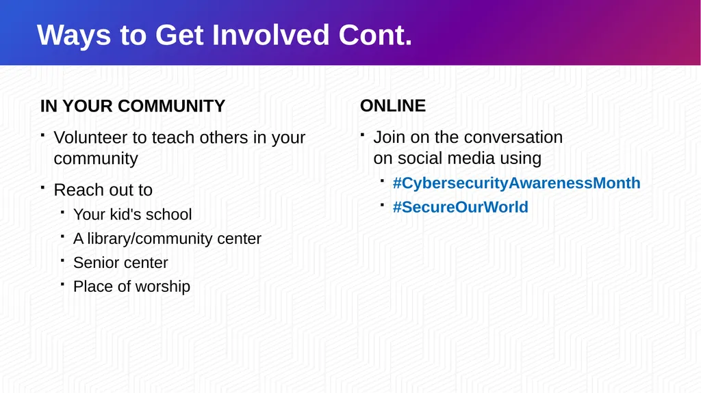 Cybersecurity Awareness Month 2023 How to stay - slide 20 of 23