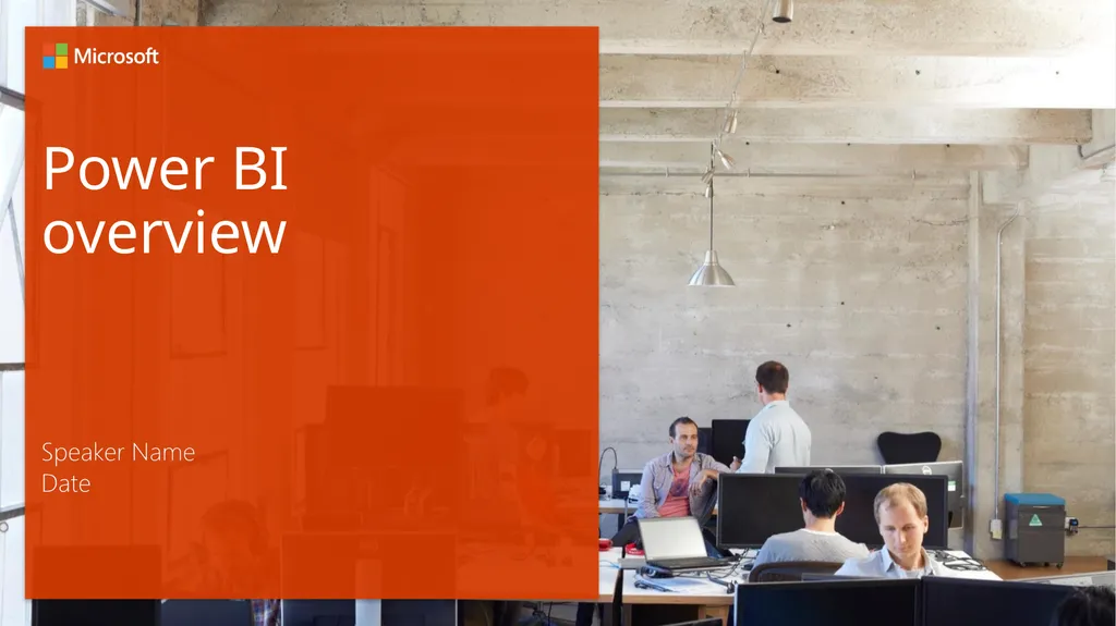 Power BI overview Unlock insights on any data - slide 1 of 21