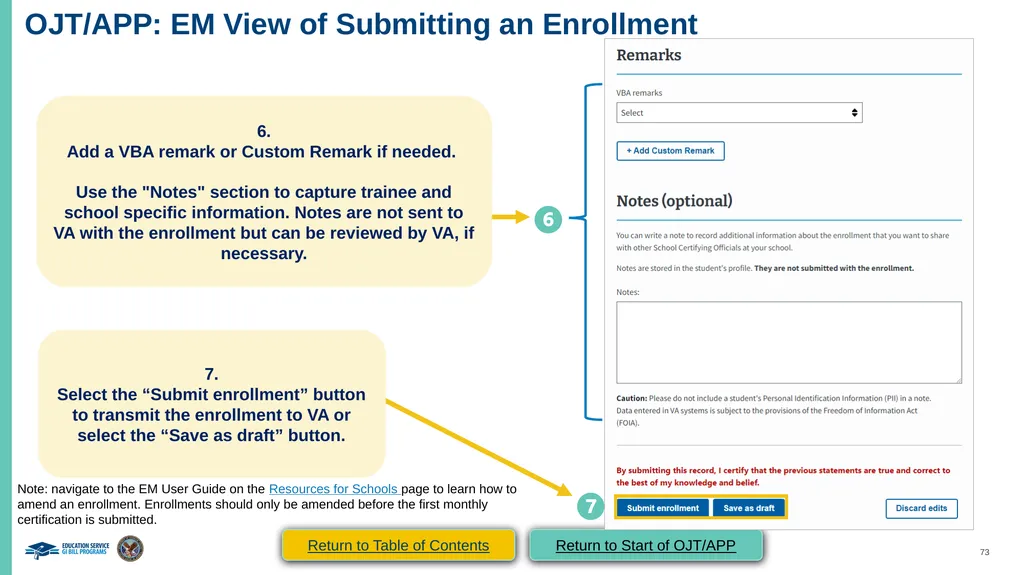 VA Paper-Based Forms to Enrollment Manager - slide 73 of 123