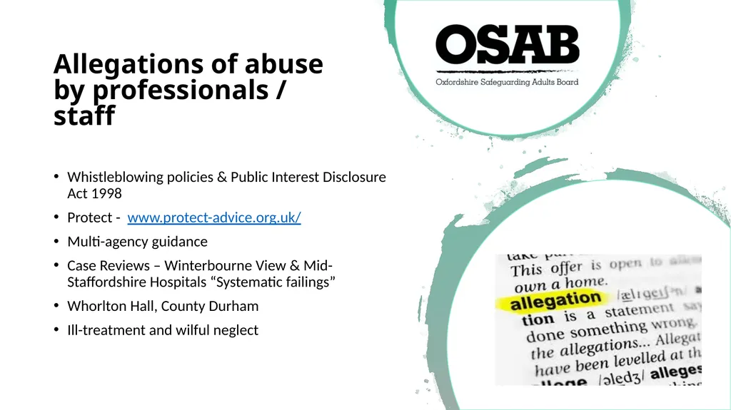 Level 3: Adult Safeguarding Course – - slide 17 of 25