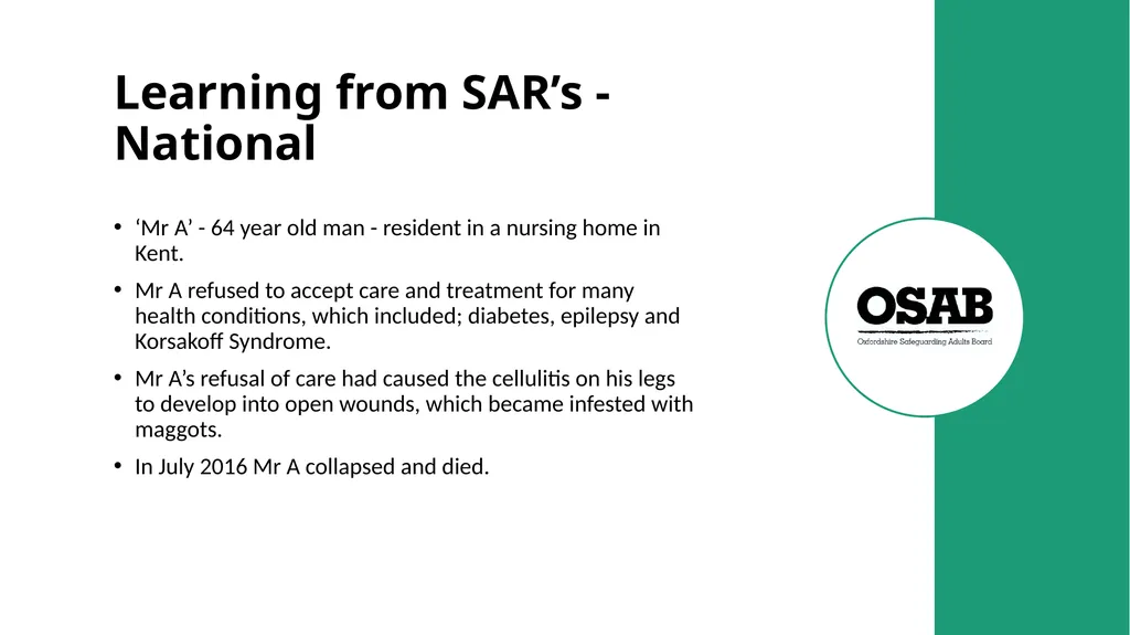 Level 3: Adult Safeguarding Course – - slide 23 of 25