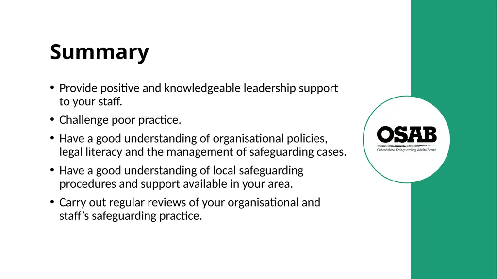 Level 3: Adult Safeguarding Course – - slide 25 of 25