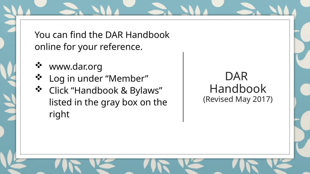 The President General Is Coming! NSDAR Protocol - slide 11 of 12