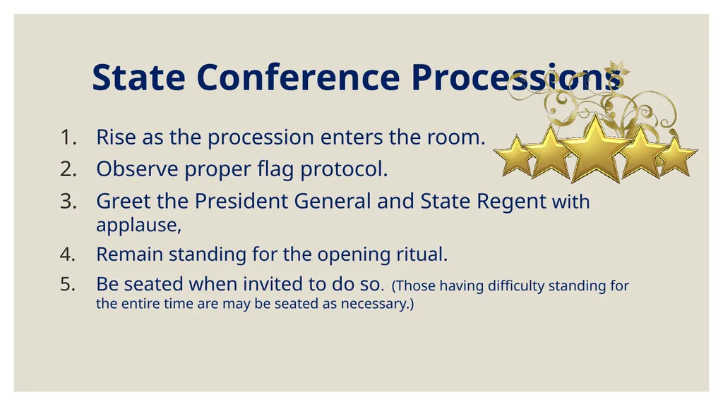 The President General Is Coming! NSDAR Protocol - slide 5 of 12