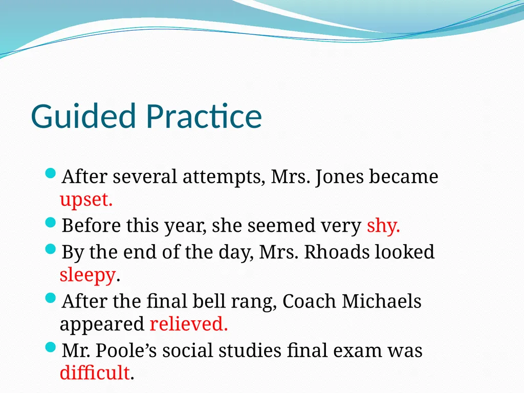 Predicate Nominatives and Predicate Adjectives So - slide 11 of 13