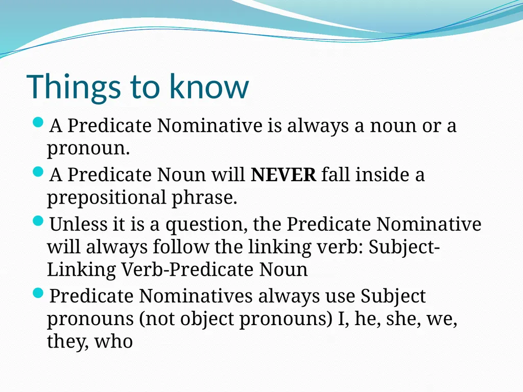 Predicate Nominatives and Predicate Adjectives So - slide 8 of 13