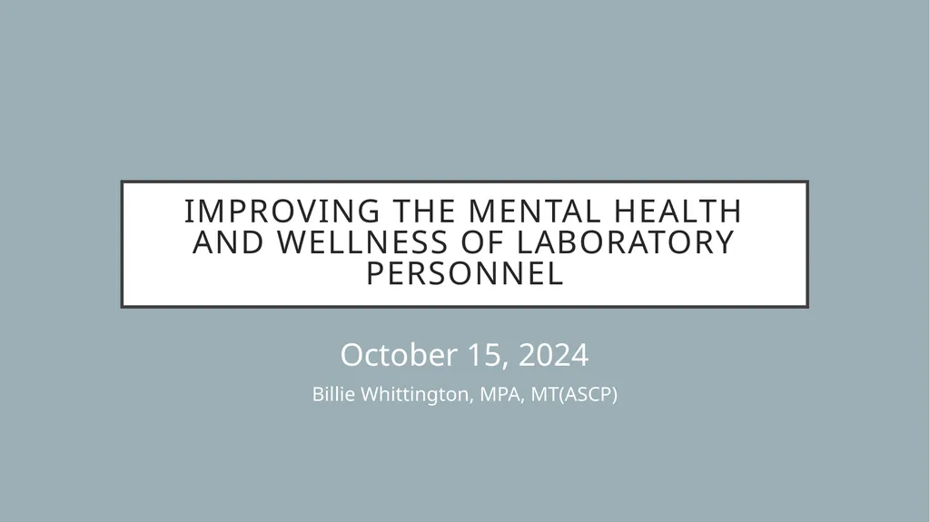 Improving the Mental Health and Wellness of
