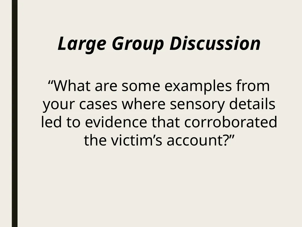 Trauma Informed Victim Interview Objective - slide 11 of 27