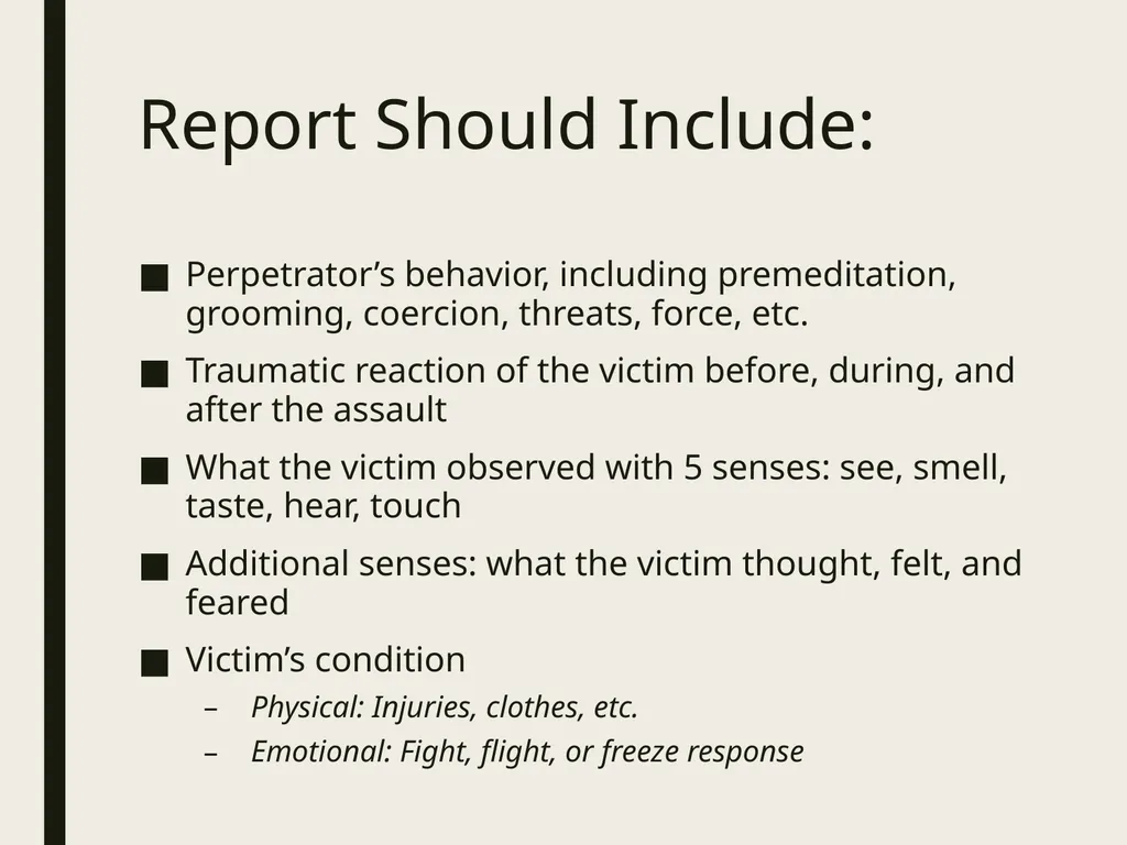 Trauma Informed Victim Interview Objective - slide 16 of 27