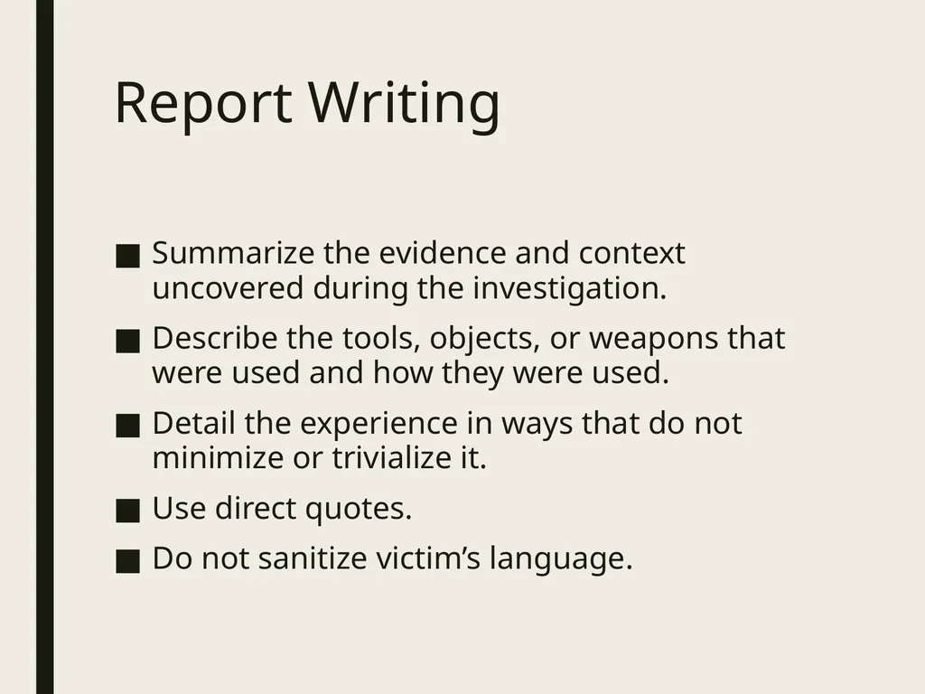 Trauma Informed Victim Interview Objective - slide 15 of 27