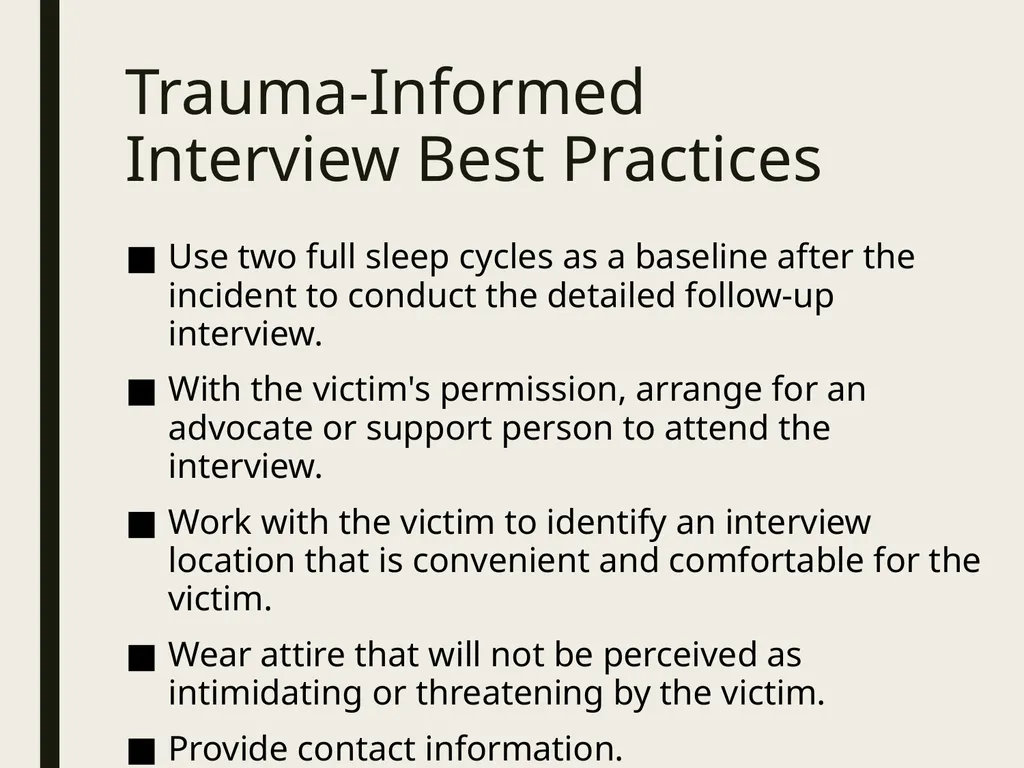 Trauma Informed Victim Interview Objective - slide 4 of 27