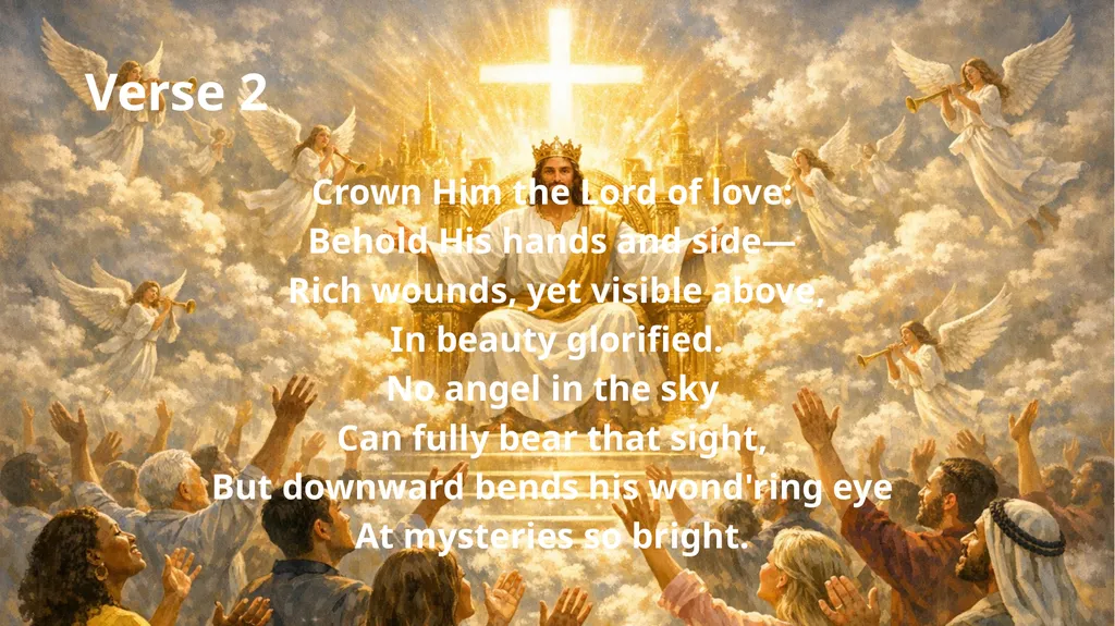 Crown Him with Many Crowns Lyrics: Matthew - slide 3 of 5