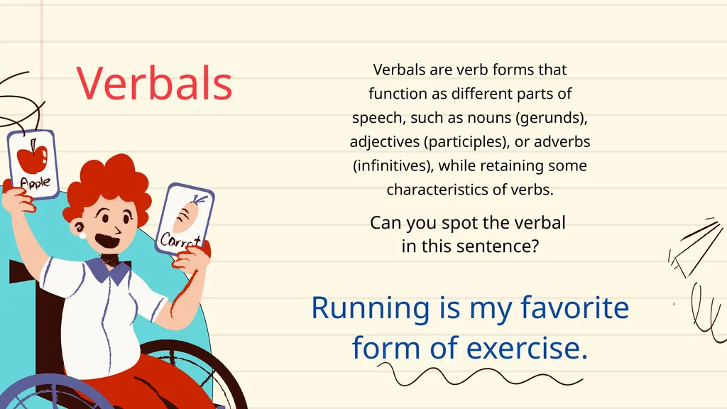 Verbals, Gerunds and Participles Lesson for Middle - slide 7 of 18