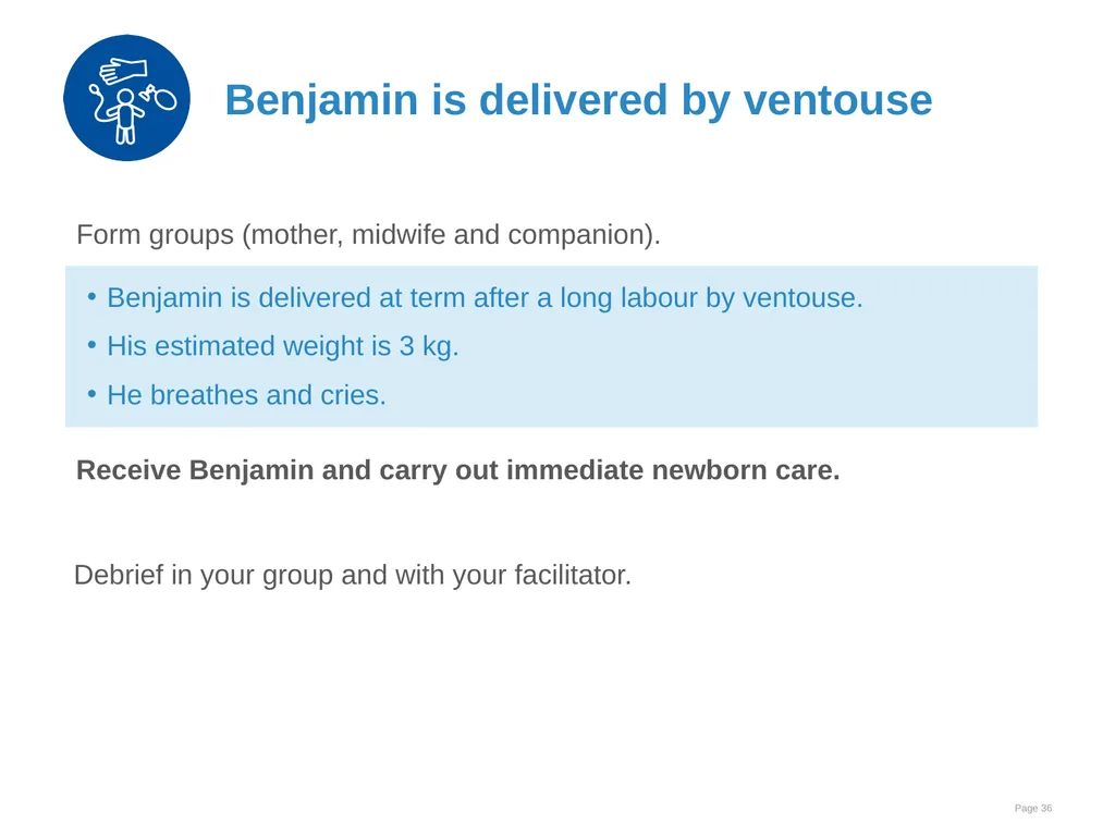 Immediate care at birth Goal and learning outcomes - slide 36 of 41