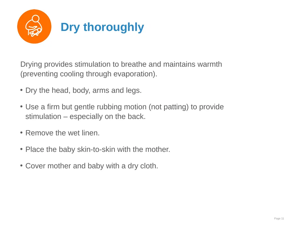 Immediate care at birth Goal and learning outcomes - slide 11 of 41