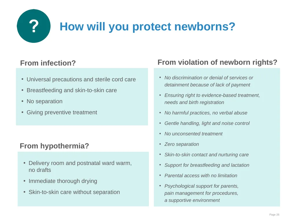 Immediate care at birth Goal and learning outcomes - slide 26 of 41
