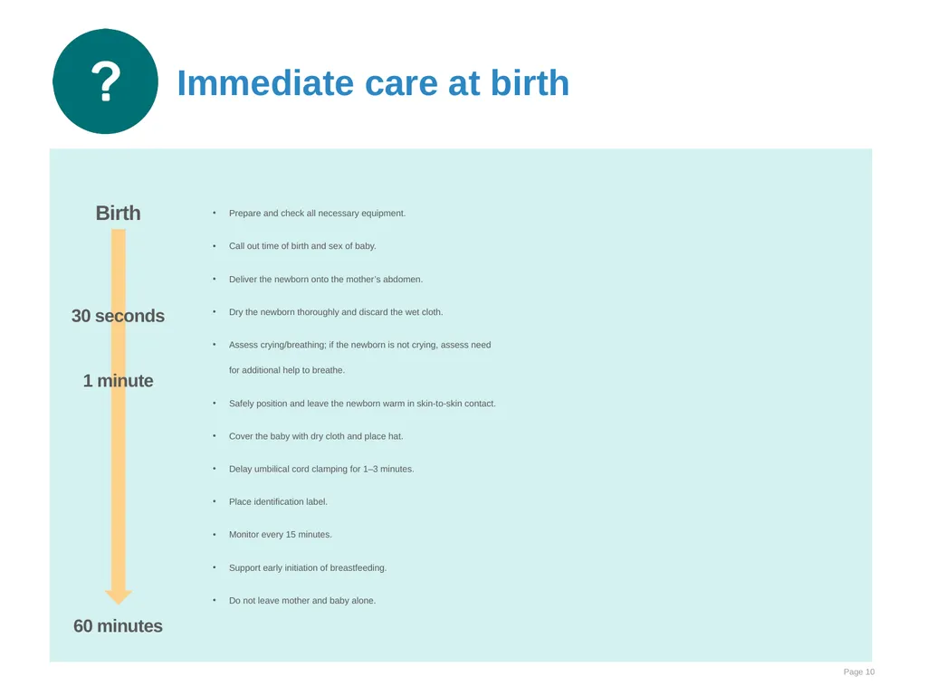 Immediate care at birth Goal and learning outcomes - slide 10 of 41