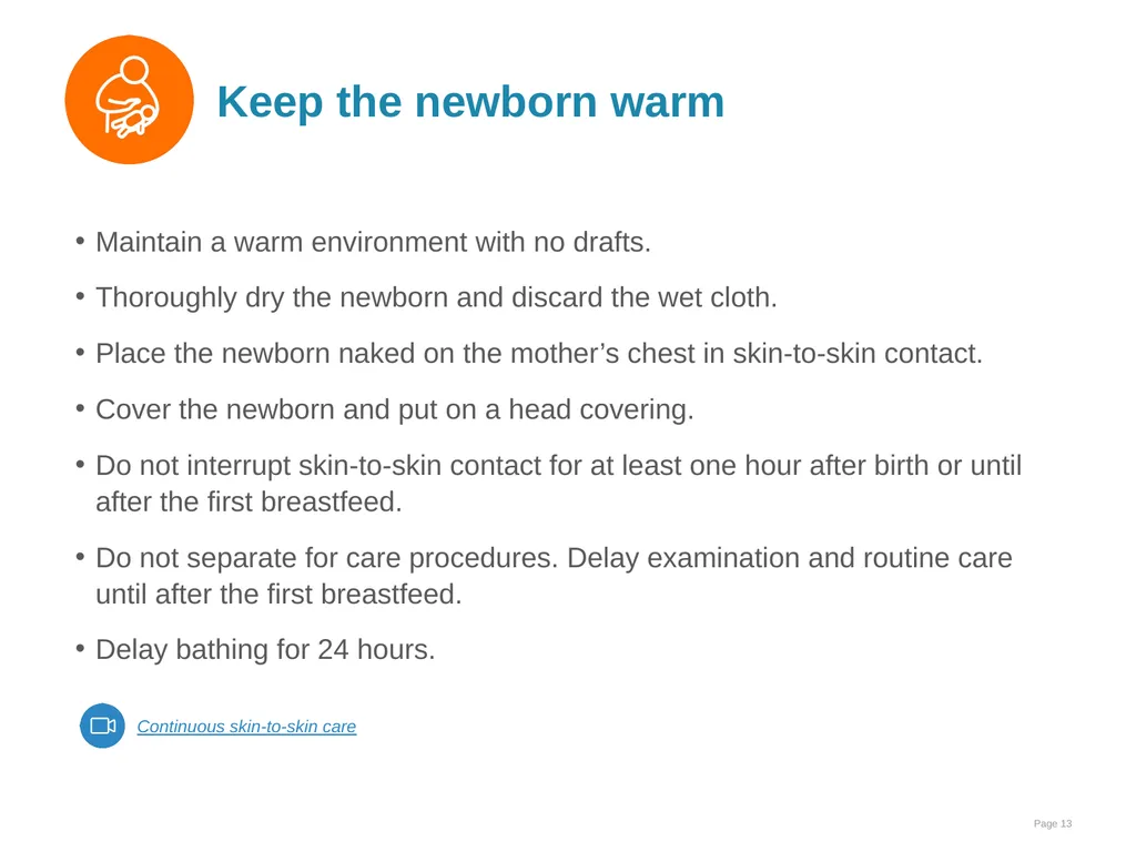 Immediate care at birth Goal and learning outcomes - slide 13 of 41