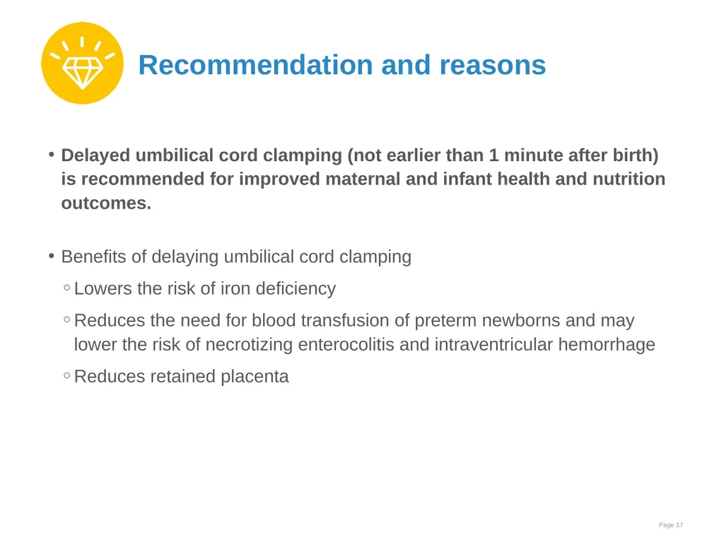 Immediate care at birth Goal and learning outcomes - slide 17 of 41