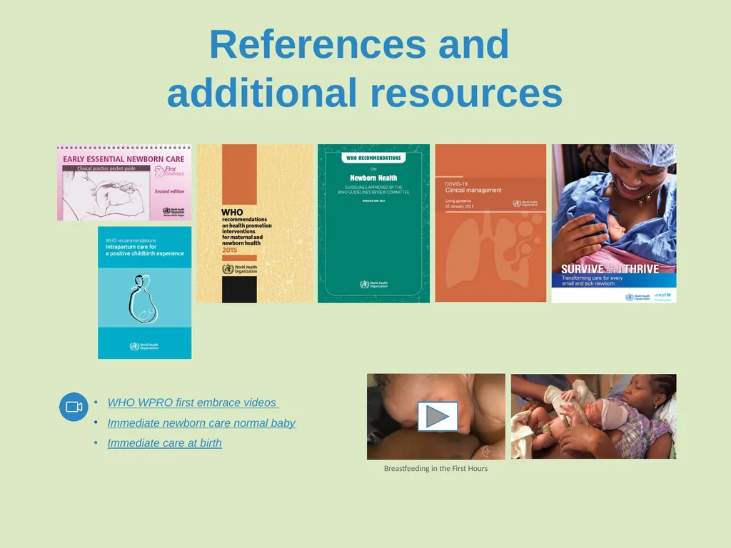 Immediate care at birth Goal and learning outcomes - slide 31 of 41