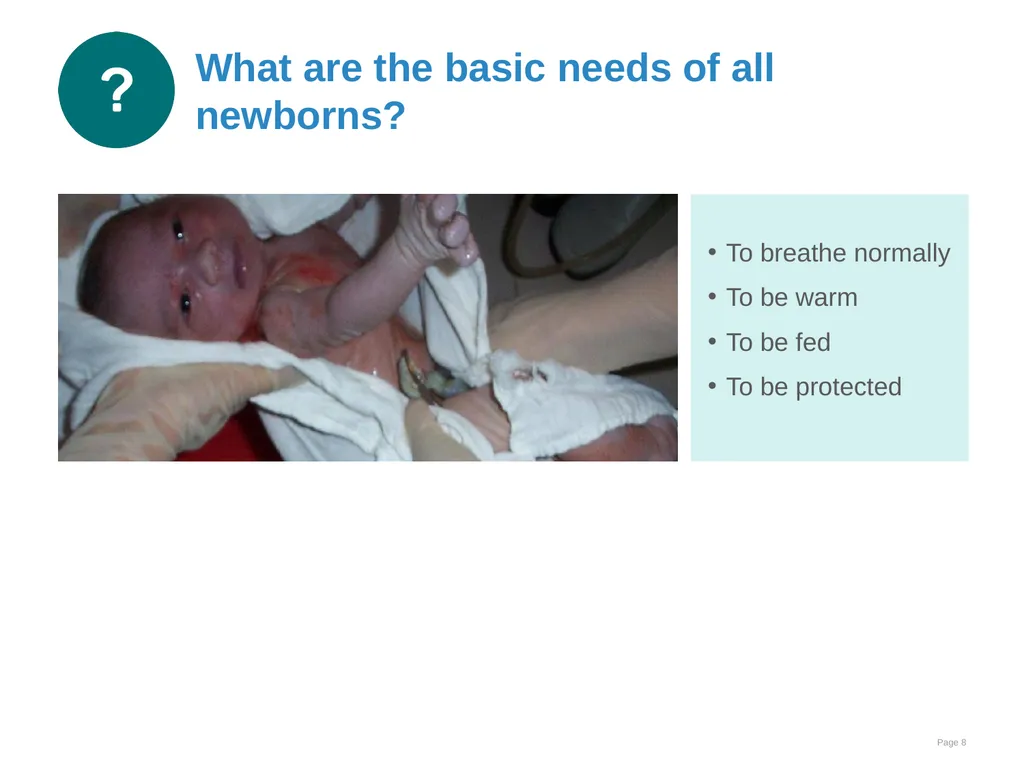 Immediate care at birth Goal and learning outcomes - slide 8 of 41