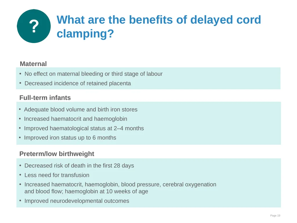 Immediate care at birth Goal and learning outcomes - slide 19 of 41