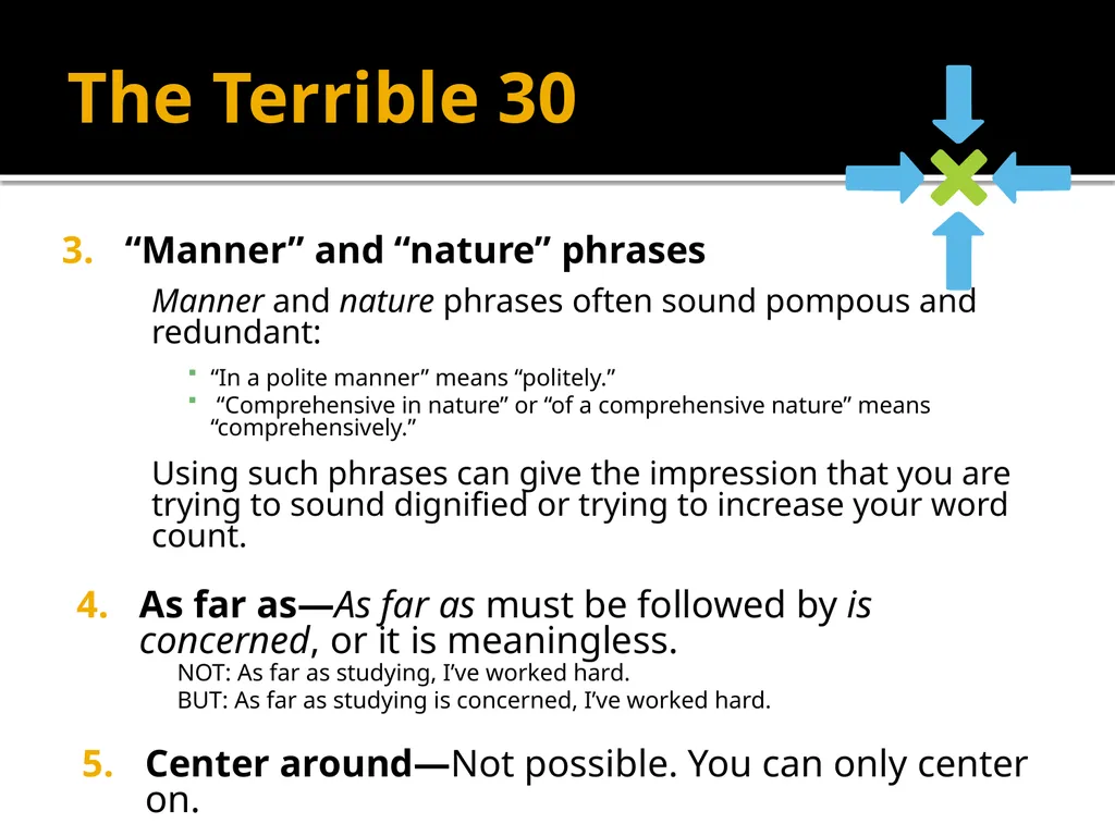 The Terrible 30 The 30 Most Common Errors in - slide 4 of 13