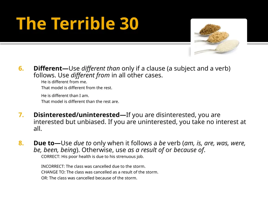 The Terrible 30 The 30 Most Common Errors in - slide 5 of 13