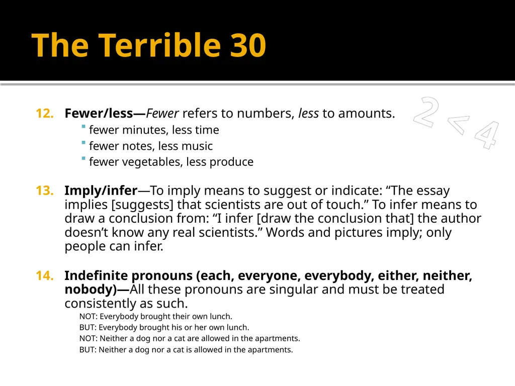 The Terrible 30 The 30 Most Common Errors in - slide 7 of 13