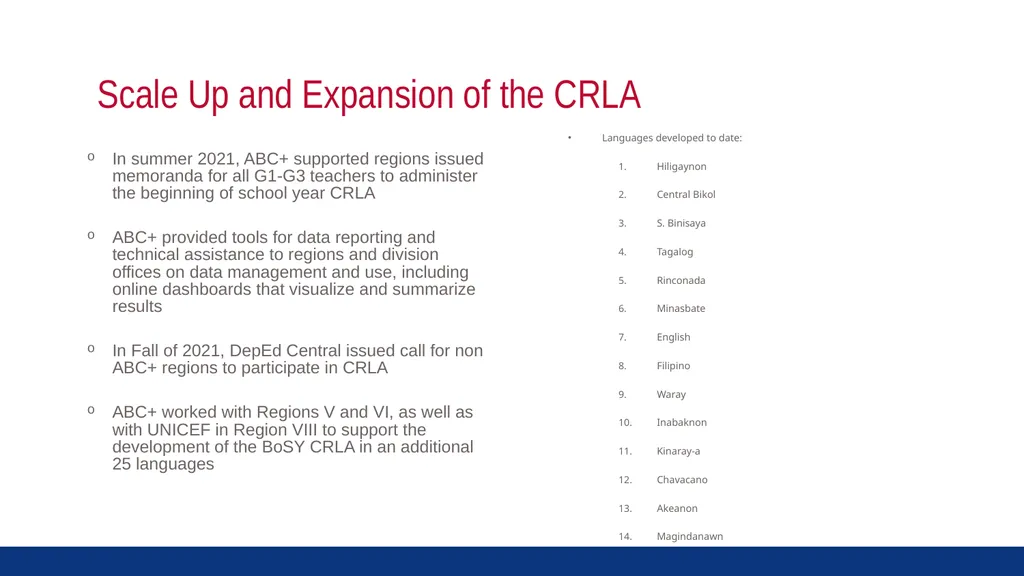 The Comprehensive Rapid Literacy Assessment CIES - slide 10 of 14