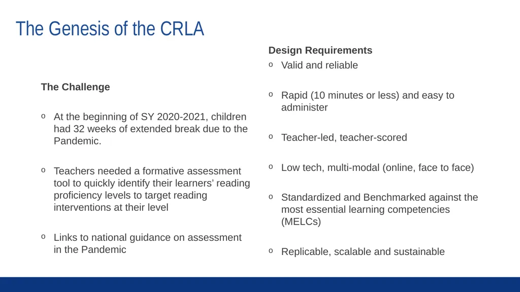 The Comprehensive Rapid Literacy Assessment CIES - slide 4 of 14