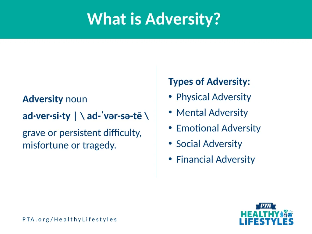 Building Resilience Explore examples of adversity. - slide 3 of 15