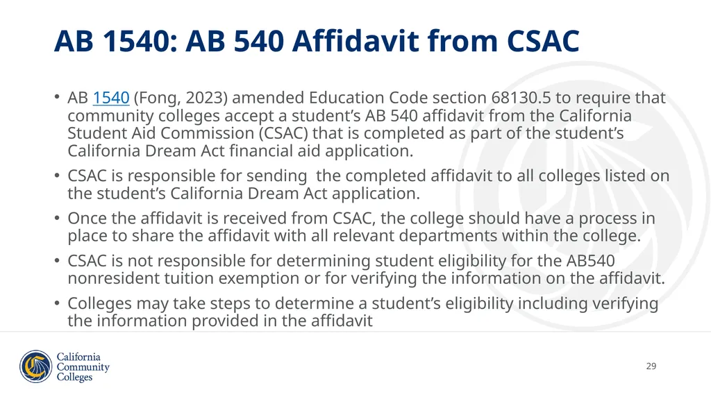 Student Residency Classification Overview and - slide 29 of 43