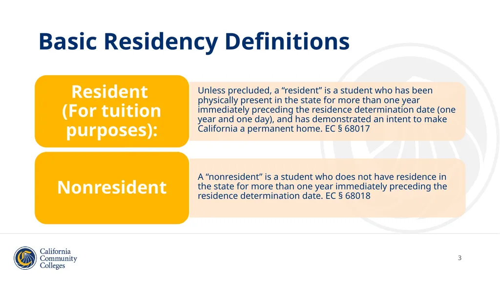 Student Residency Classification Overview and - slide 3 of 43