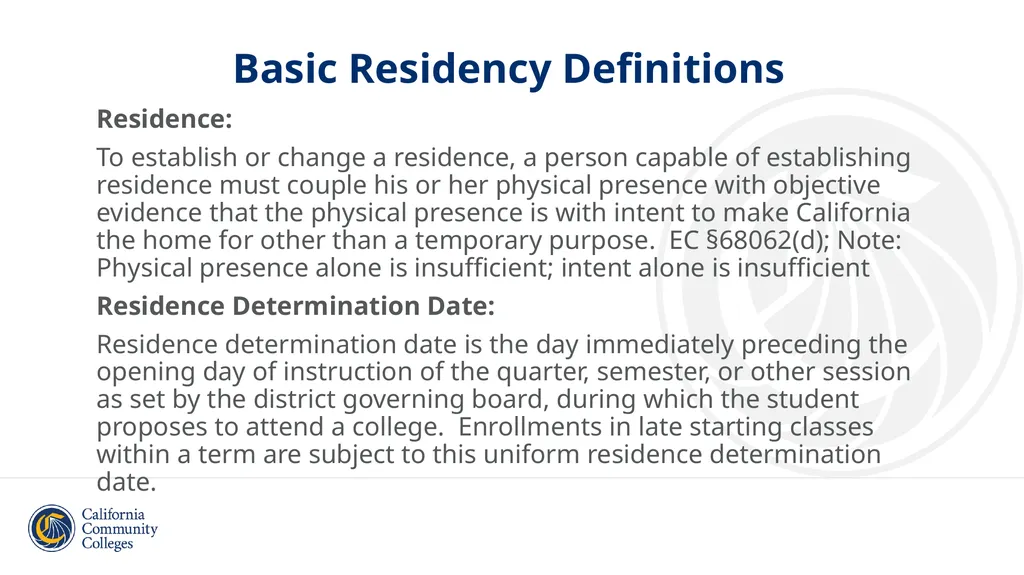Student Residency Classification Overview and - slide 4 of 43