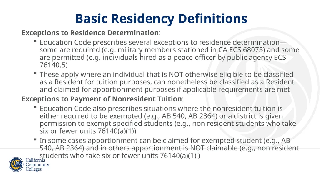 Student Residency Classification Overview and - slide 5 of 43