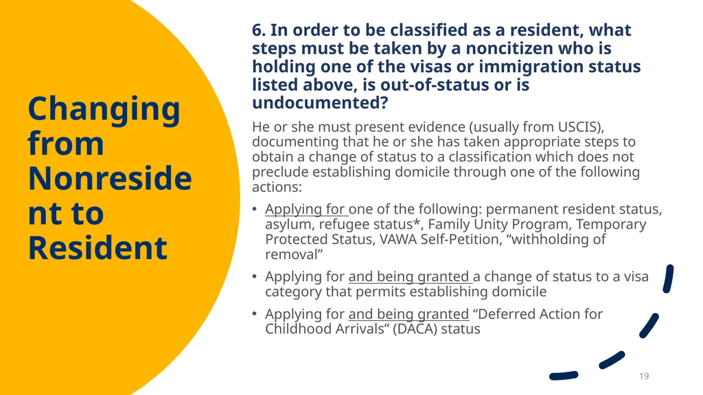 Student Residency Classification Overview and - slide 19 of 43