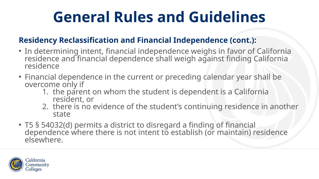 Student Residency Classification Overview and - slide 12 of 43