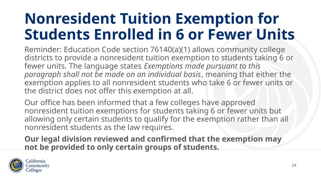 Student Residency Classification Overview and - slide 24 of 43