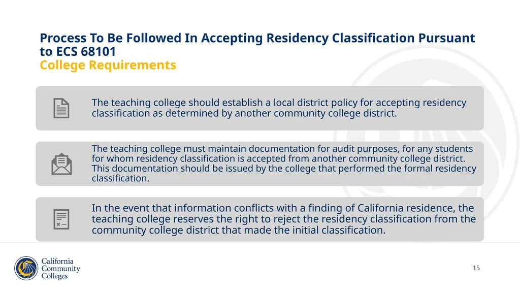 Student Residency Classification Overview and - slide 15 of 43