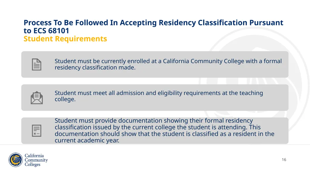 Student Residency Classification Overview and - slide 16 of 43