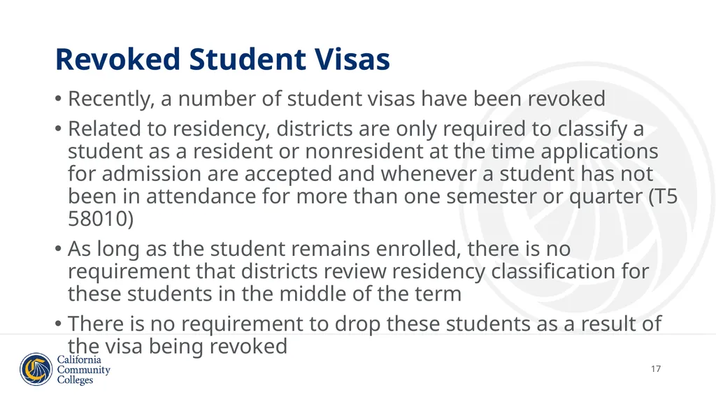 Student Residency Classification Overview and - slide 17 of 43