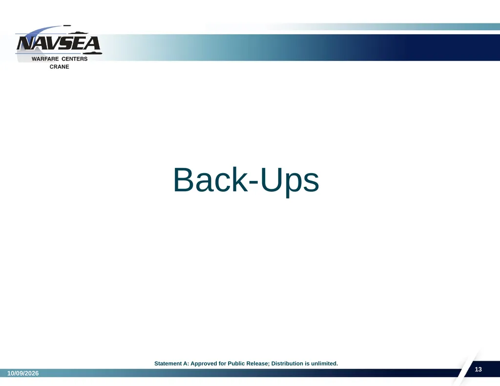 NSWC Crane Division Overview Presented by: - slide 13 of 14