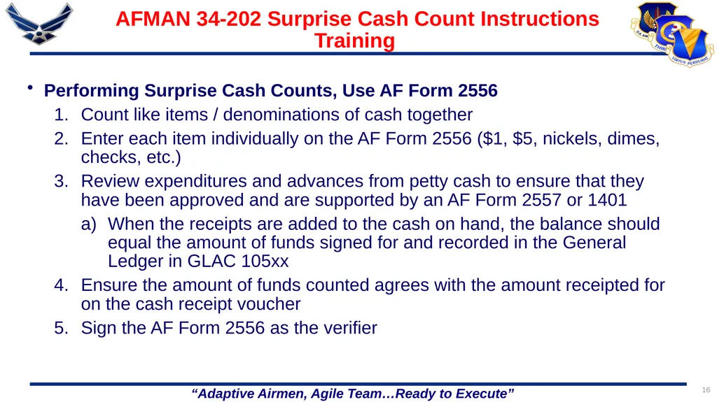 86 FORCE SUPPORT SQUADRON CASH HANDLING TRAINING 1 - slide 16 of 26