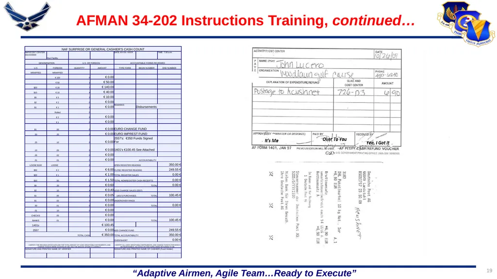 86 FORCE SUPPORT SQUADRON CASH HANDLING TRAINING 1 - slide 19 of 26