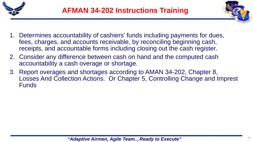 86 FORCE SUPPORT SQUADRON CASH HANDLING TRAINING 1 - slide 22 of 26