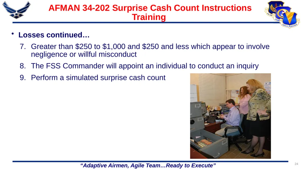 86 FORCE SUPPORT SQUADRON CASH HANDLING TRAINING 1 - slide 24 of 26
